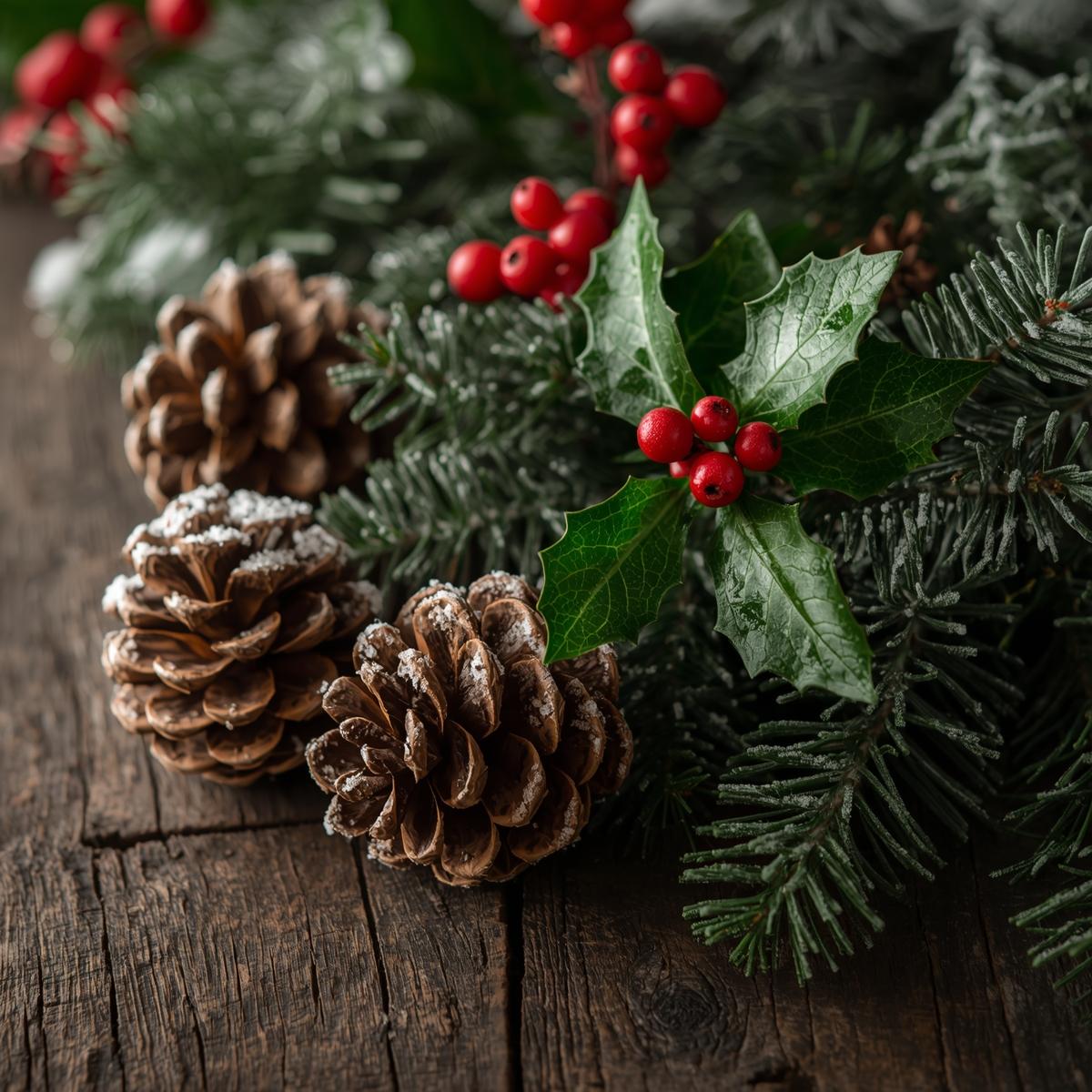 Naturliga element för juldekorering